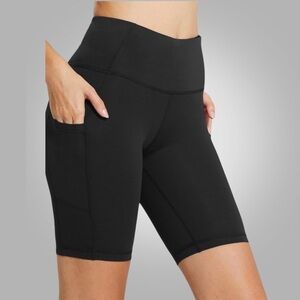 Baleaf High Rise Biker Shorts w/ Pockets Black Size M NWOT